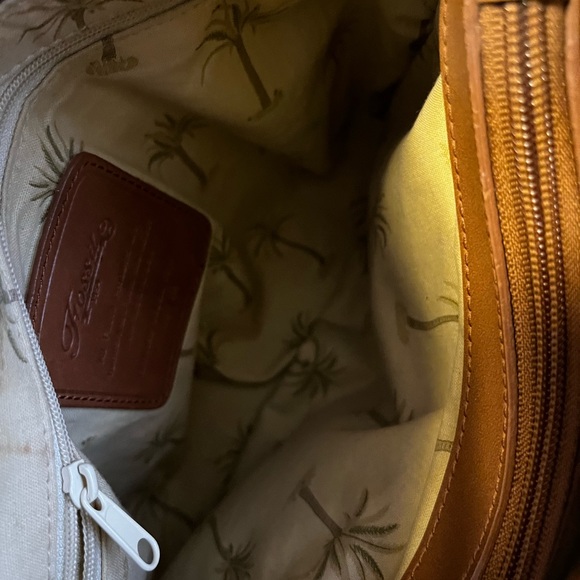 Fossil shoulder bag. 75082. Straw and leather outside, cloth inside. - Picture 7 of 15